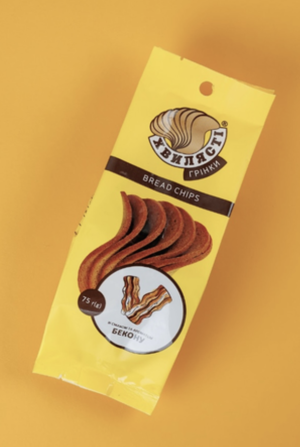 Сухарі-грінки Хвилясті житні-пшен.смак бекону 75г